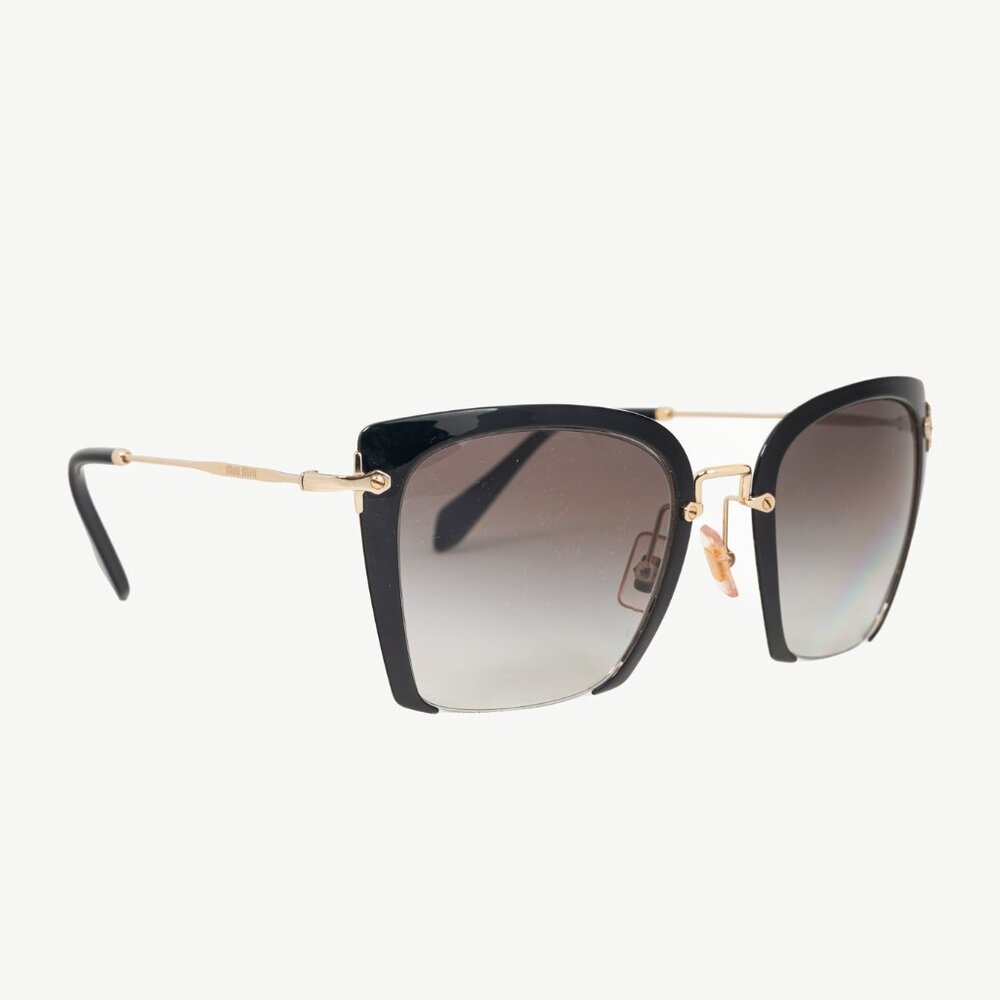 Miu Miu SMU 52R Black & Gold Square Sunglasses